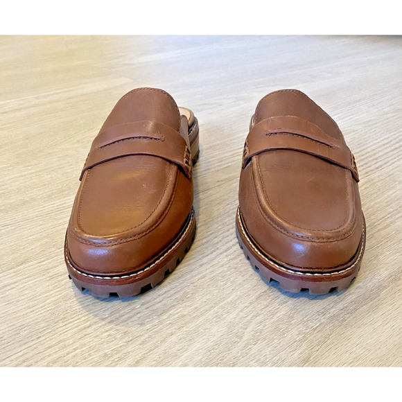 Madewell Corinne Lugsole Loafer Mule 8 Dried Maple Brown Chunky 90's Preppy - Picture 12 of 14